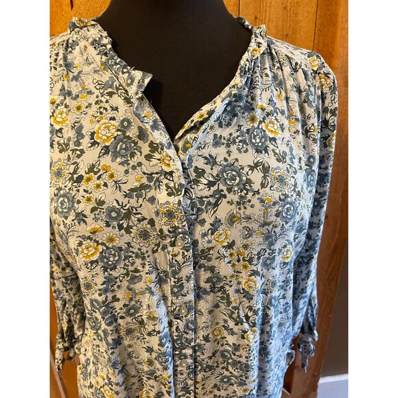 Loft Women's Size Small Floral Button Up Top GUC - Picture 10 of 10